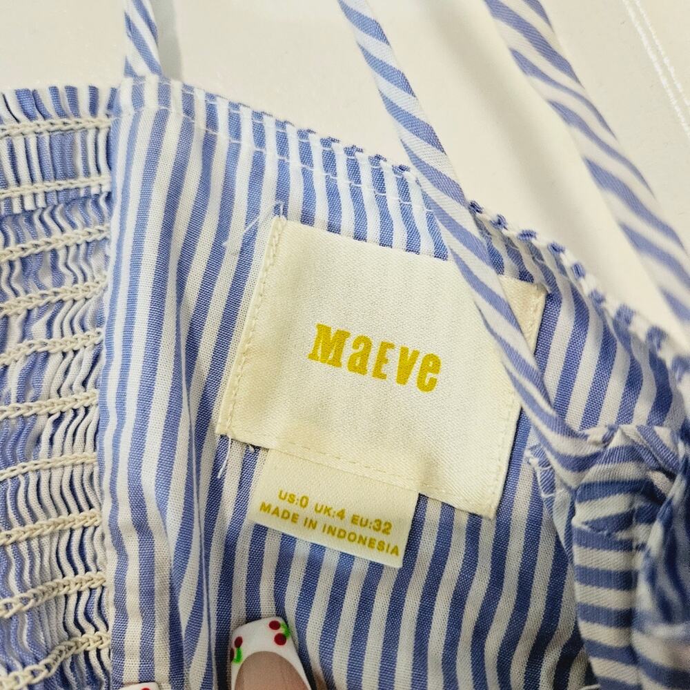 Maeve Anthropologie Stripe Tie Front Smocked Tank - Picture 4 of 6